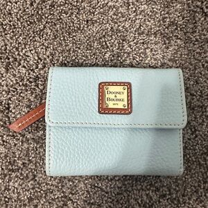 Dooney and Burke pebble grain small flap credit card wallet